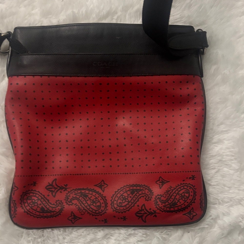 Coach Red and Black Crossbody Bag